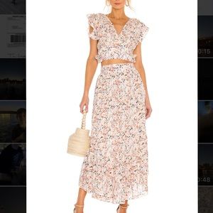 NWT ✨ Free People FREE PEOPLE 2Pc Floral free Daze Ivory Skirt Set (smal…